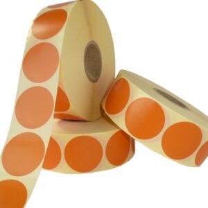 15 X 15 MM rond couché orange, BOBINE DE 2500, Mandrin 40 mm