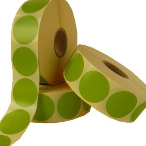 15 X 15 MM rond couché vert, BOBINE DE 2500, Mandrin 40 mm