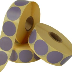 15 X 15 MM rond couché violet, BOBINE DE 2500, Mandrin 40 mm