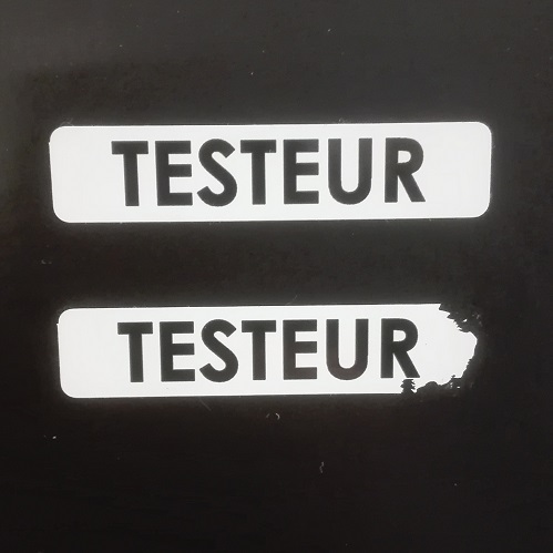 Étiquette de sécurité "TESTEUR" destructible format 35 x 10 mm - bobine de 1000 – Image 3